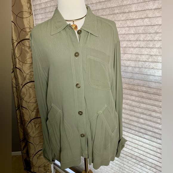 CAROL LITTLE Olive Green Light Jacket - Picture 1 of 4